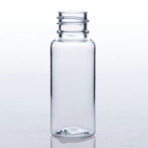 BT18-20-2, 20ml 0.67oz clear round cylinder small PET bottle