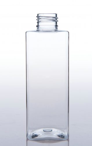 BT24-200-4, 200ml 6.67oz clear hand antibacterial gel and sanitizer sprayer square PET bottle
