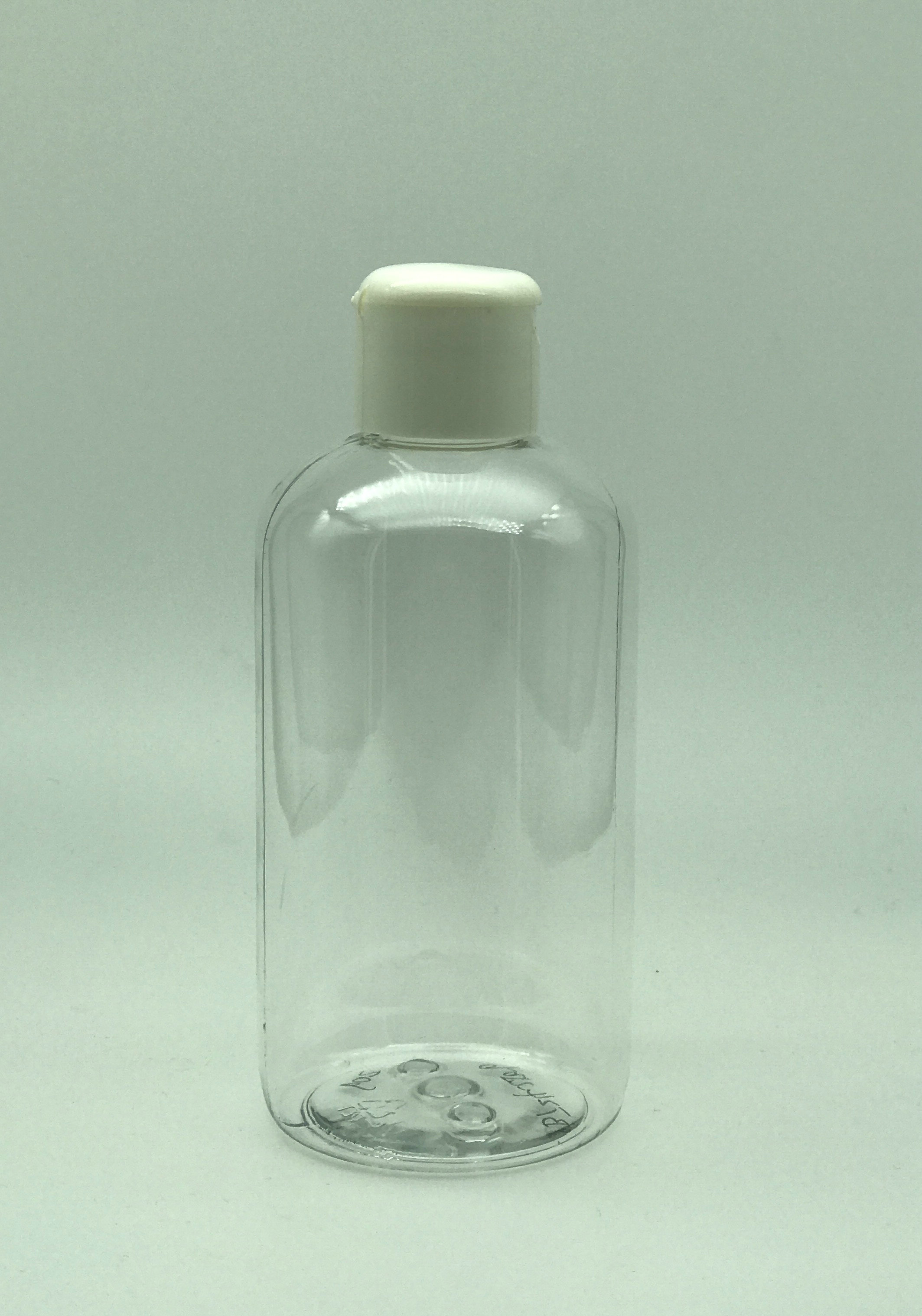 BT24-250-6, 250ml, 8.33oz round clear hand antibacterial gel and sanitizer PET bottle with white flip cap