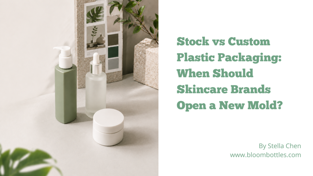 Stock and custom plastic packaging bottles and jars for skincare brands